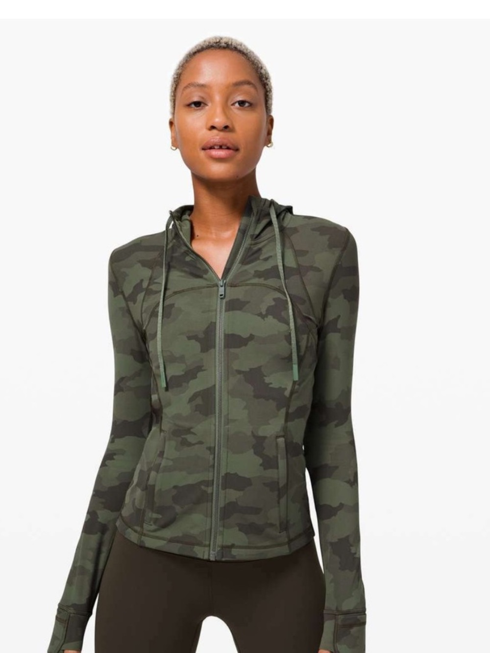 lululemon athletica Olive Camo Hooded Jacket